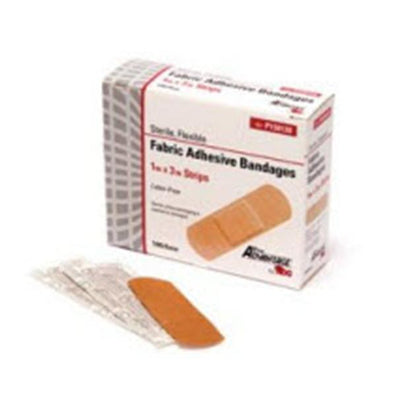 Bandage Strips Elastic/Fabric Pro-Advantage 1x3" Flexible Tan LF 100/Bx, 12 BX/CA - Surgical Supplies NY
